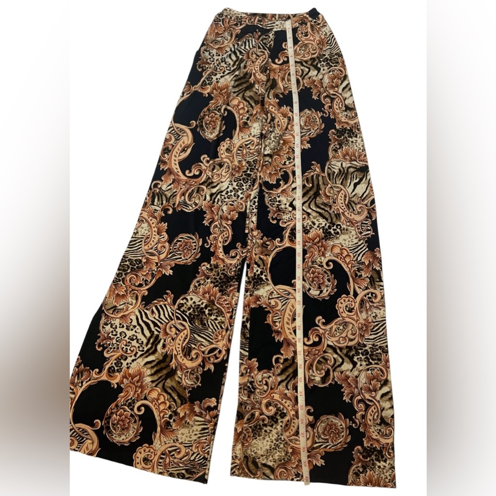 Elegant Black and Brown Wide Leg High Waist Jumpsuit